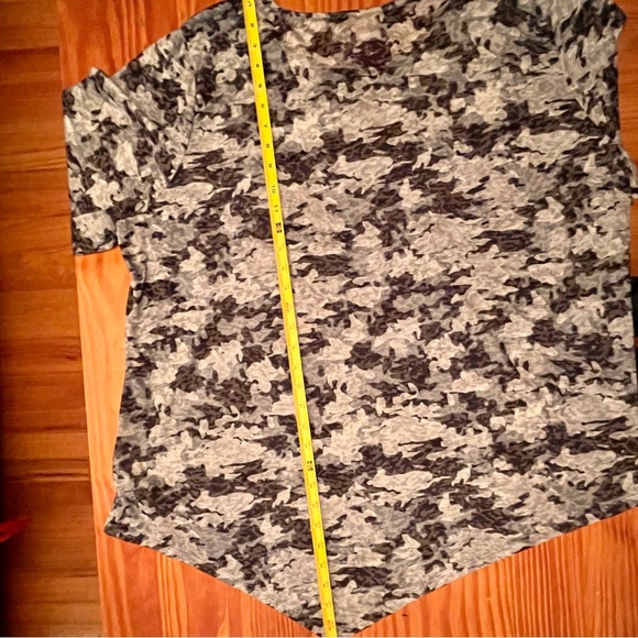 Ruby Rd Denim Blue Camo Print Studded Top 3X - Picture 11 of 14